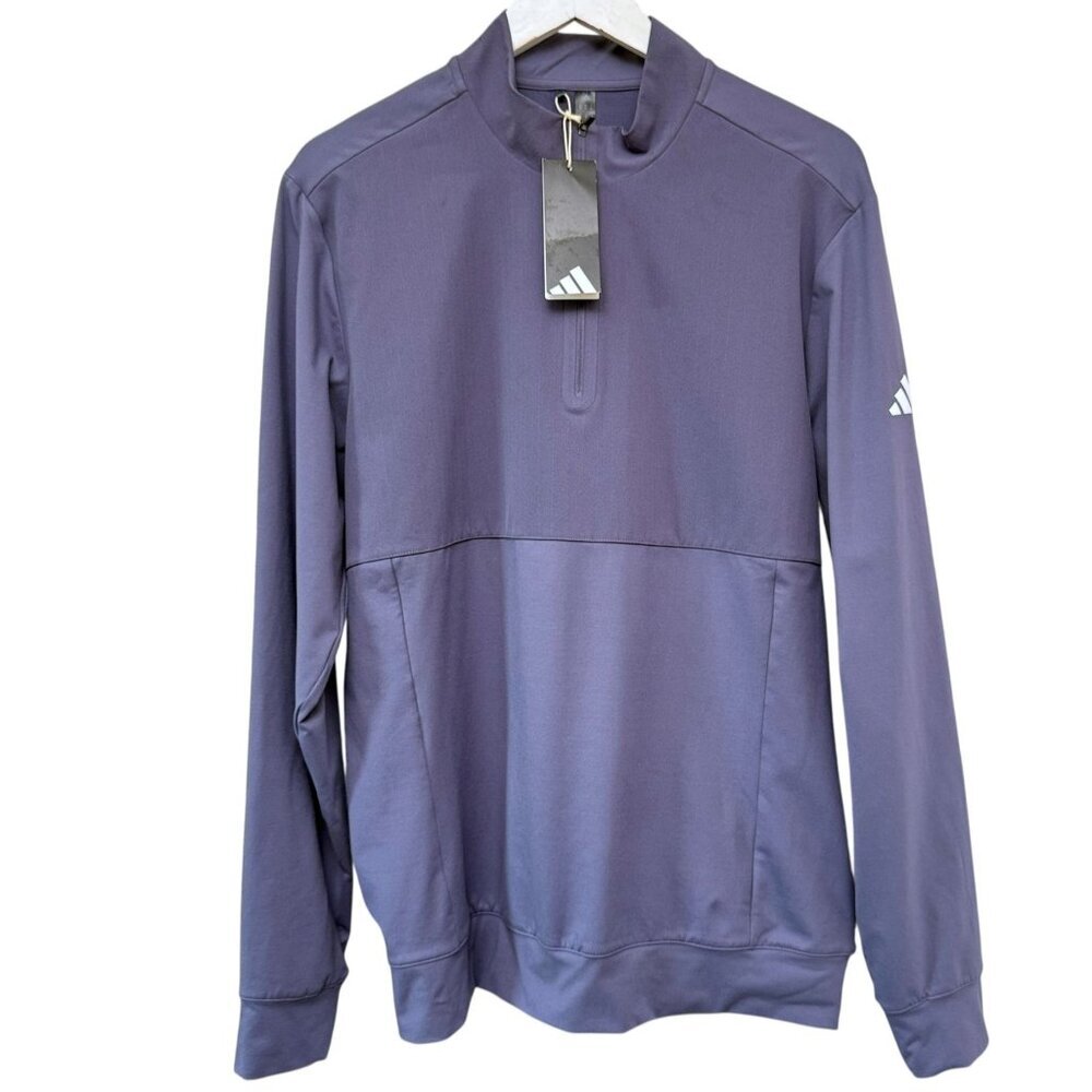 ADIDAS Tour Golf Pullover Mens Medium 1/4 Zip Long Sleeve Previo Purple NWT